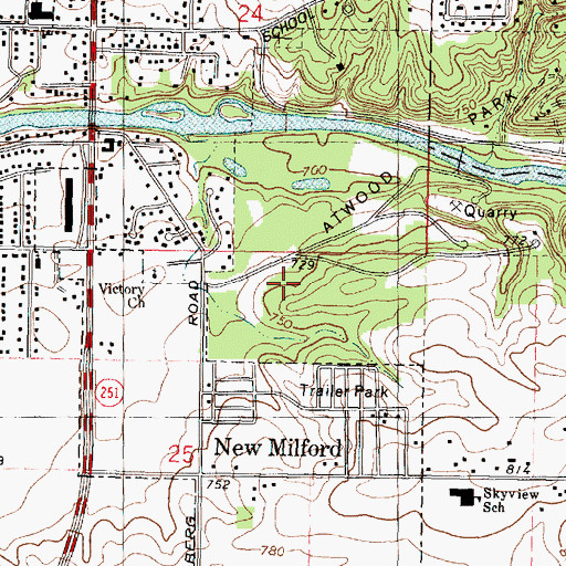 Topographic Map of Victory Church, IL