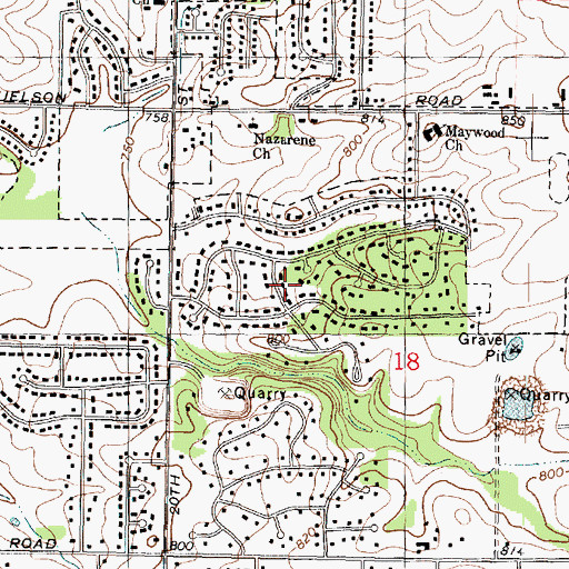 Topographic Map of Maywood Manor, IL