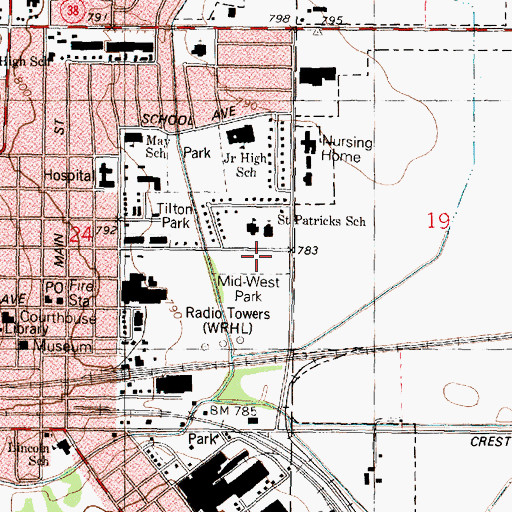 Topographic Map of Mid-West Park, IL