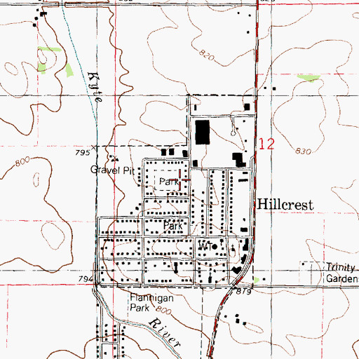 Topographic Map of Powers Park, IL