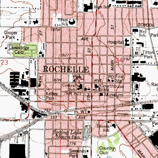 Topographic Map of Central Park, IL