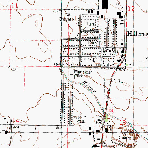 Topographic Map of Flannigan Park, IL