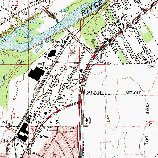 Topographic Map of Blackhawk Prairie Park, IL