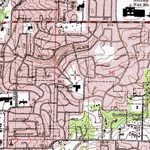Topographic Map of Brookview Park, IL