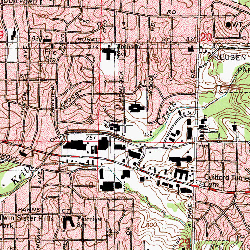 Topographic Map of Rockford Christian School, IL