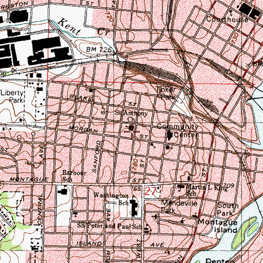 Topographic Map of Saint Anthony Church, IL