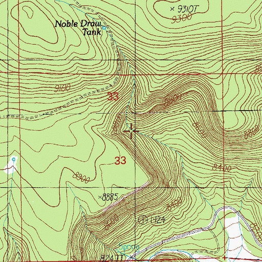 Topographic Map of Lower Nobel Draw Tank, AZ