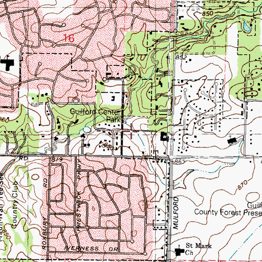 Topographic Map of Guilford Center Park, IL