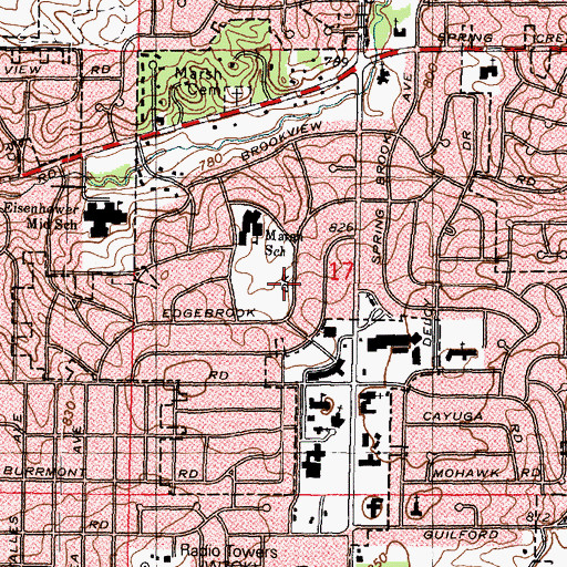 Topographic Map of Marsh Park, IL