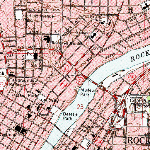 Topographic Map of Webster Park, IL