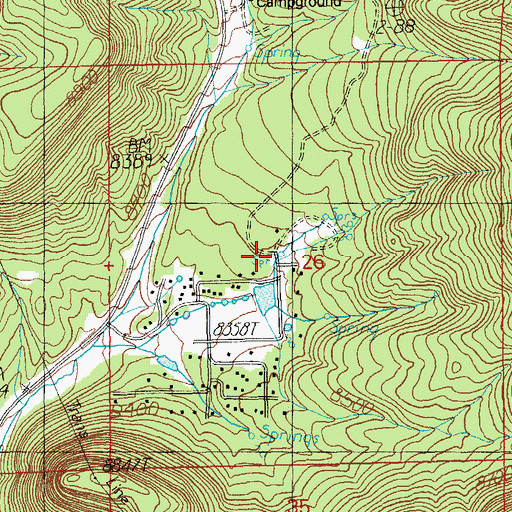 Topographic Map of Tal-Wi-Wi Lodge, AZ