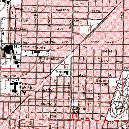 Topographic Map of Huffman Park, IL