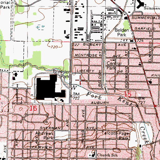 Topographic Map of Bressler Park, IL