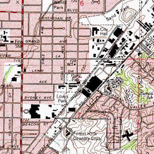 Topographic Map of Pony Park, IL