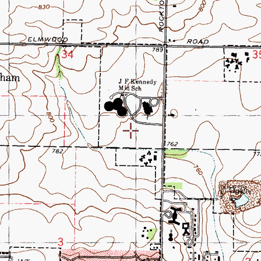 Topographic Map of Kennedy Park, IL