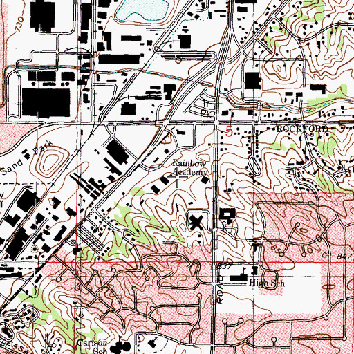 Topographic Map of Rainbow Academy, IL