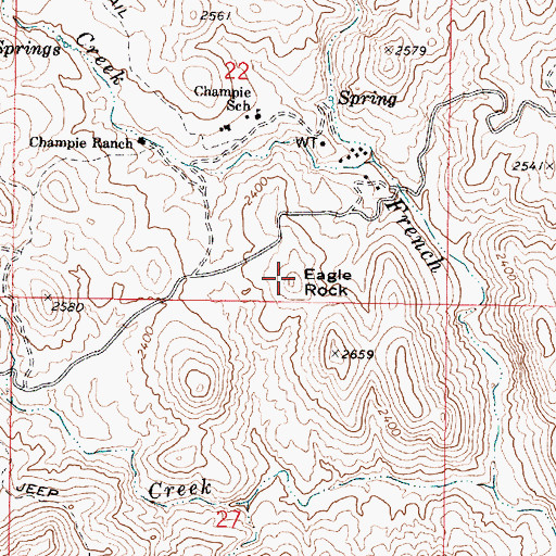 Topographic Map of Eagle Rock, AZ