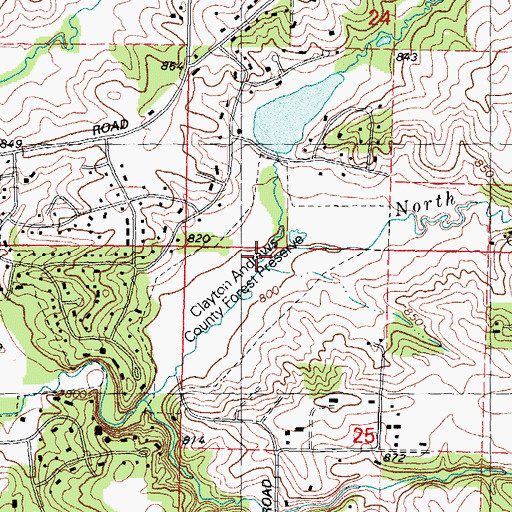Topographic Map of Clayton Andrews County Forest Preserve, IL
