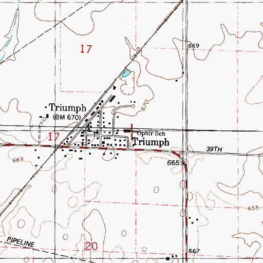 Topographic Map of Ophir Community Consolidated School, IL