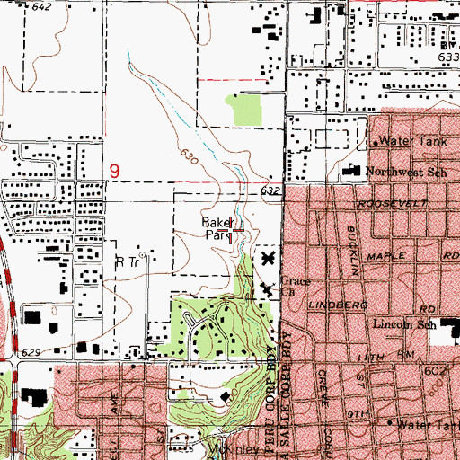 Topographic Map of Baker Park, IL