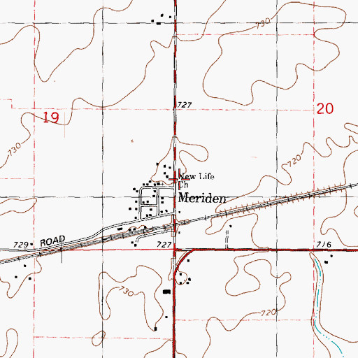 Topographic Map of New Life Church, IL