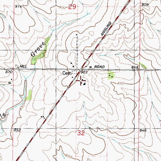 Topographic Map of Cottage Hill School (historical), IL