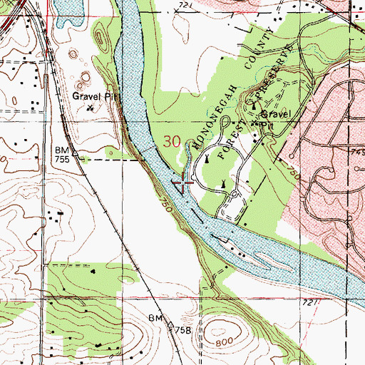 Topographic Map of Dry Creek, IL