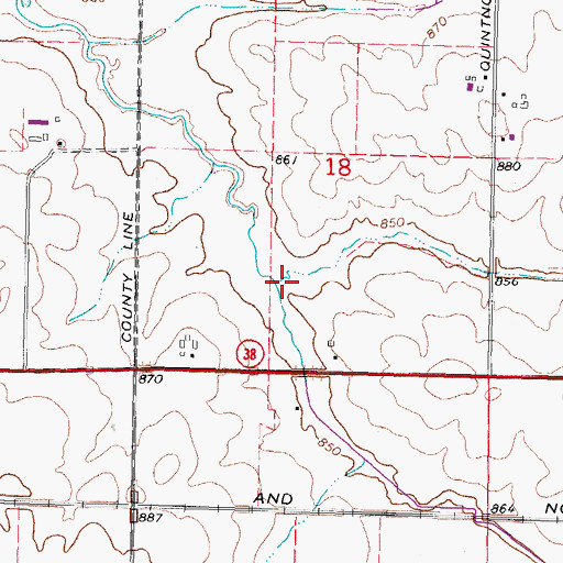 Topographic Map of East Branch Kilbuck Creek, IL