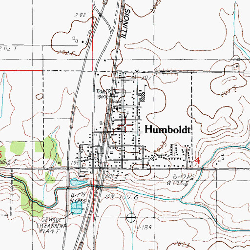 Topographic Map of Humboldt, IL