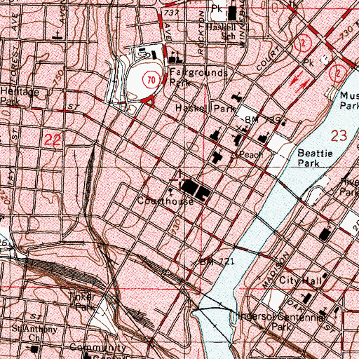 Topographic Map of Saint Marys School (historical), IL