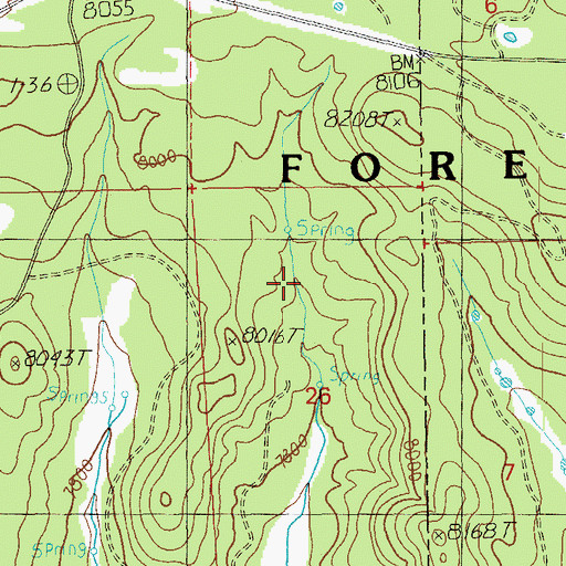Topographic Map of Cameron Spring Number Two, AZ