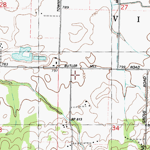 Topographic Map of Van Campen School (historical), IL