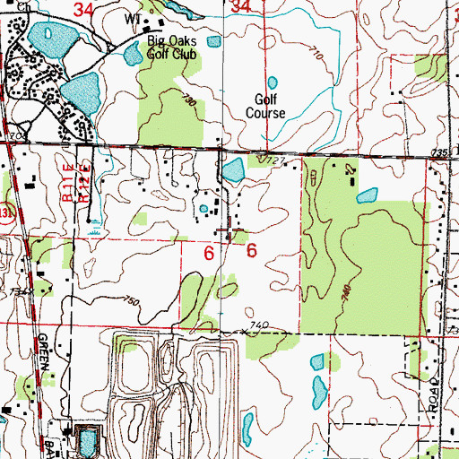 Topographic Map of Camp Saint George (historical), IL