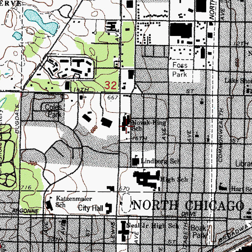 Topographic Map of Novak-King Middle School, IL