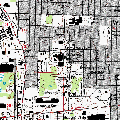 Topographic Map of Vista Medical Center West Campus, IL