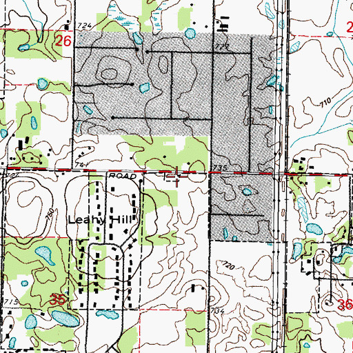 Topographic Map of Wadsworth School (historical), IL