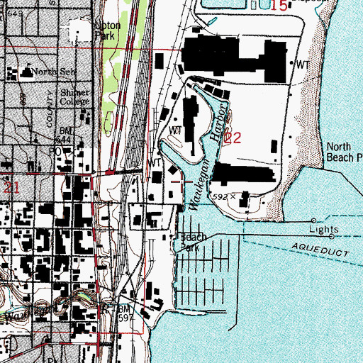 Topographic Map of Waukegan Harbor, IL