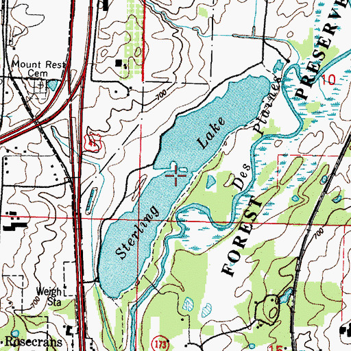 Topographic Map of Sterling Lake, IL