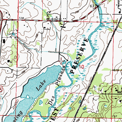 Topographic Map of Van Patten Woods Forest Preserve, IL