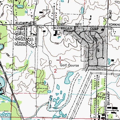 Topographic Map of Midlane Golf Course, IL