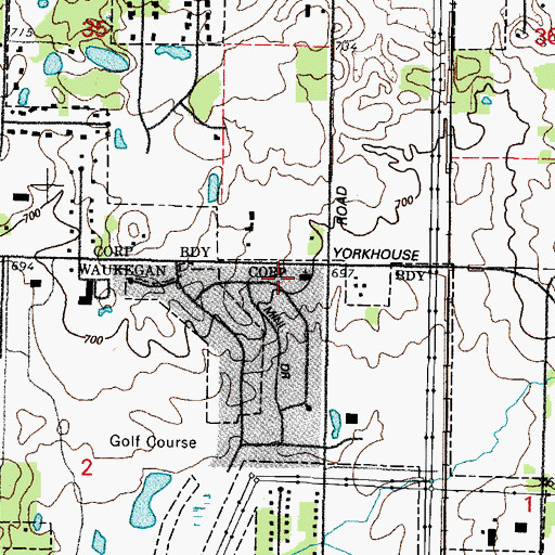 Topographic Map of Saint Marks Evangelical Lutheran Church, IL