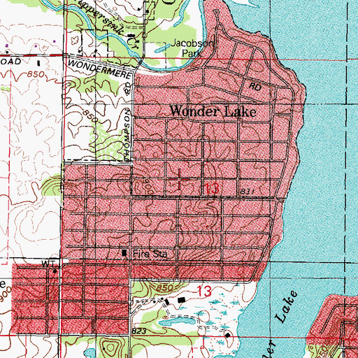 Topographic Map of Sunrise Ridge, IL