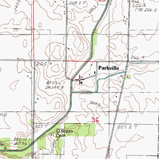 Topographic Map of Parkville, IL