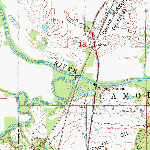 Topographic Map of Bronson Creek, IL