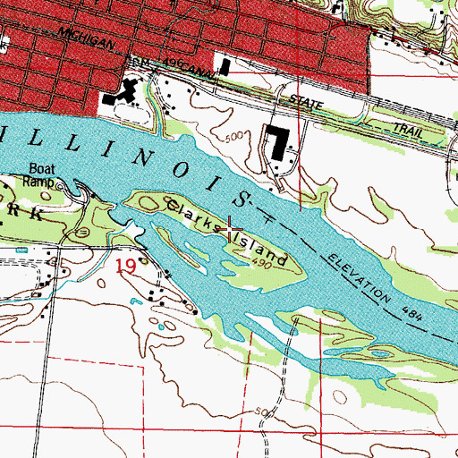 Topographic Map of Clarks Island, IL