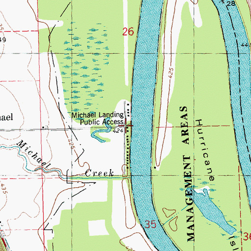 Topographic Map of Michael Landing Public Access, IL