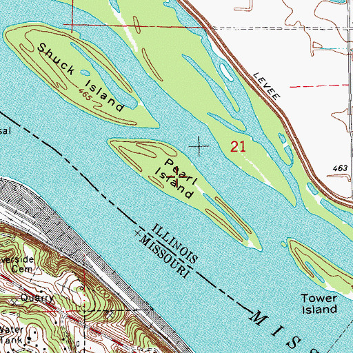 Topographic Map of Pearl Island, IL