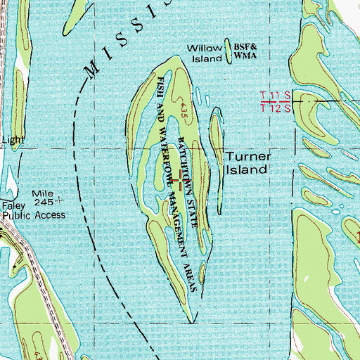 Topographic Map of Turner Island, IL