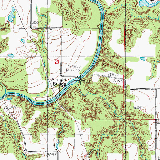 Topographic Map of Airtight Bridge, IL