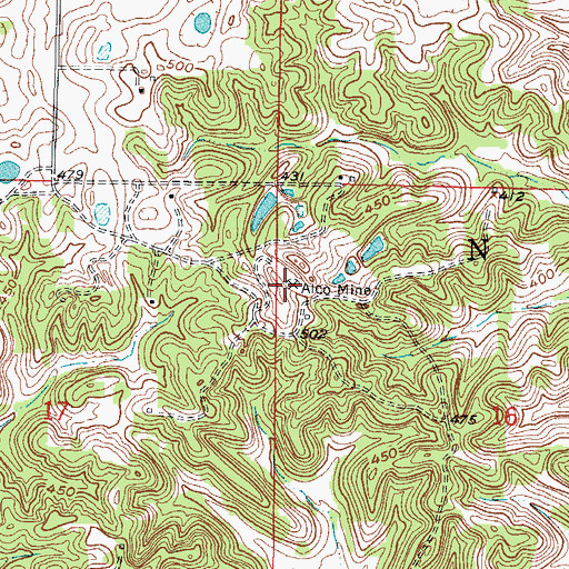 Topographic Map of Alco Mine, IL